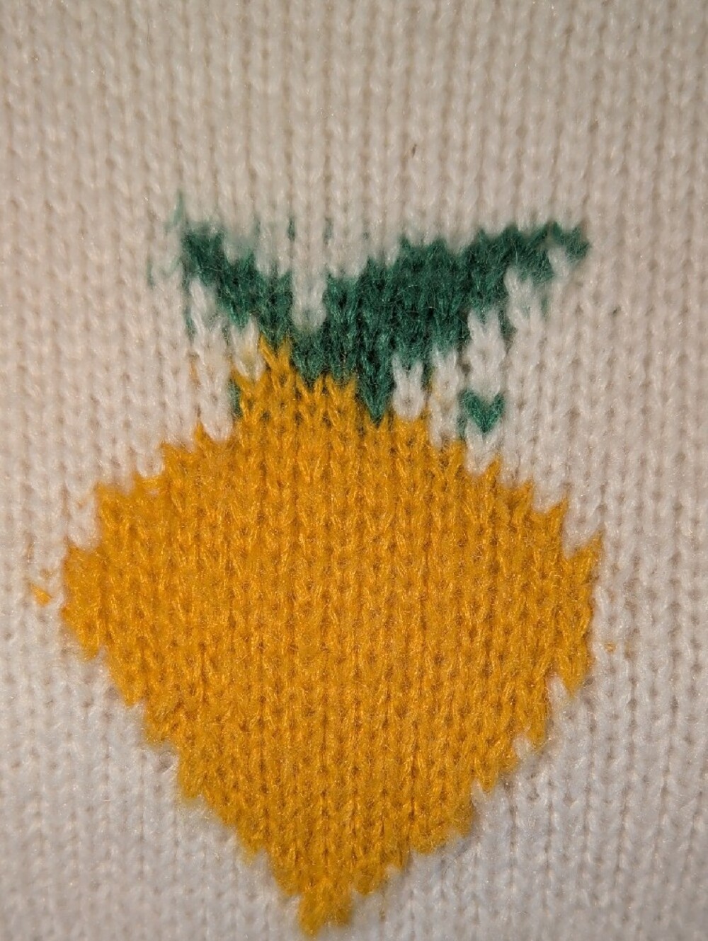 EUC Daisy Street White Lemon Knit Crop Sweater M - Picture 3 of 13